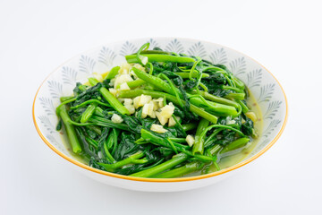 Wall Mural - A dish of garlic water spinach