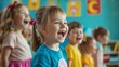 © LARTs Studio - Inside a classroom, a group of cheerful children are sharing laughter and joy
