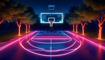 Wall Mural - basketball court with beautiful lights the arena 9