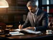 © Akilmazumder - Concepts of Law and Legal services, Business person and lawyers discussing contract papers in office. Law, legal services, advice, Justice concept. attorney and legal law support
