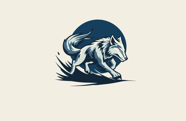 Wall Mural - Wolf logo design template vector illustration