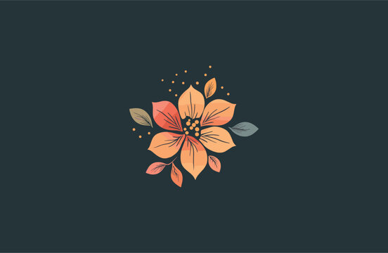 Flower cute logo design template vector illustration