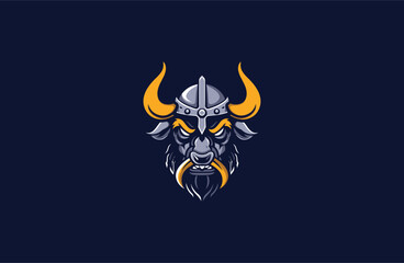 Wall Mural - Viking bull logo icon design template vector illustration