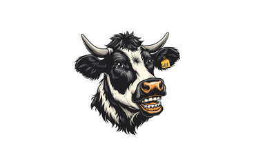 Wall Mural - Head cow logo icon design template vector illustration