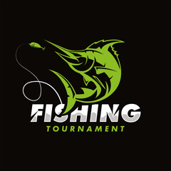 Wall Mural - Fishing tournament logo 
