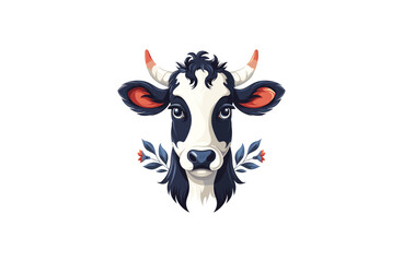 Wall Mural - Head cow logo icon design template vector illustration