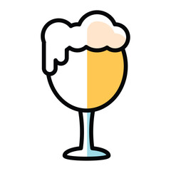 Wall Mural - Beer glass icon Flat design Vector