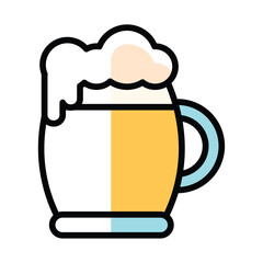 Sticker - Beer glass icon Flat design Vector