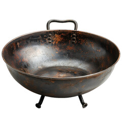 Wok pan isolated on a transparent background