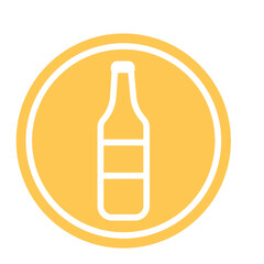 Poster - Beer glass sticker icon Flat design Vector