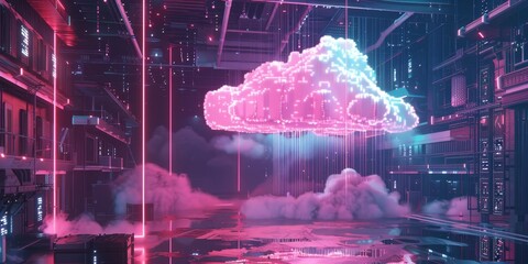Leinwandbilder - Experience the power of cloud technology for seamless connectivity