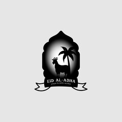 Eid Al-Adha logo vector graphic illustration on background