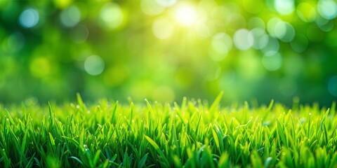 Bright Green Lawn Blur: A vibrant, bright green blurred background of a neatly trimmed lawn, perfect for fresh and lively presentations.
