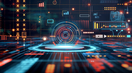 Poster - business investments capital funding digital data display, business networks working cycles, growth performance data statistics, digital economy 