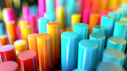 Poster - business data statistics 3d graph 