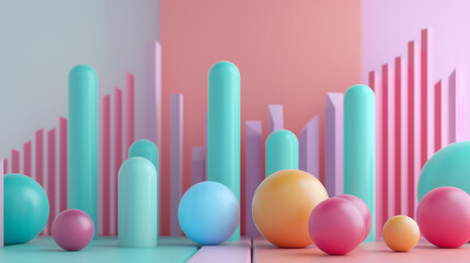 Poster - business data statistics 3d graph 