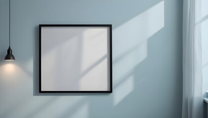 Modern minimalist home decor: simple white frame on a wall