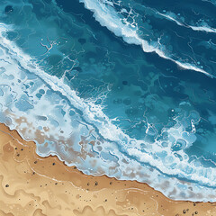Wall Mural - Summer beach background with golden sand and blue sea
