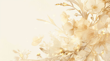 Poster - Abstract Floral Background with Golden Details for Wedding or Special Occasion