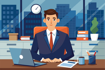Wall Mural - businessman working in office