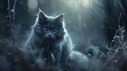 Fantasy cat from a fairytale . Generative Ai