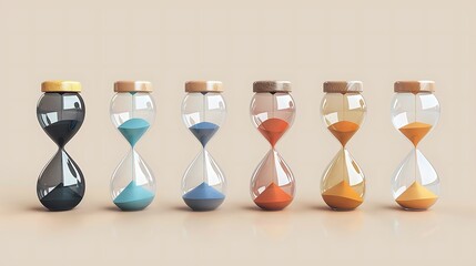 Wall Mural - Simple Hourglasses minimal background, Hourglass shapes in muted colors, modern and clean, minimalist graphics resources