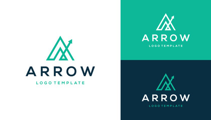Poster - Initial Letter A with Arrow Chart Diagram Statistics For Business Marketing Logo Design