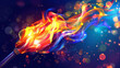 © Phichitpon - Olympic games Torch Flame background. generative ai