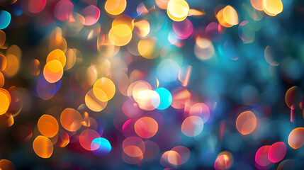 Fototapete - Colorful bokeh style abstract illustration graphic background,Abstract colored background with diverging rays of light and small translucent circles with bokeh effect
