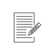 © rahul - Document with pen, paper and pencil linear illustration on white background..eps