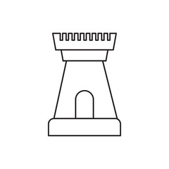 Poster - Fortress tower icon. simple flat linear illustration on white background..eps