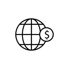 Poster - Global finance line icon. vector flat simple linear illustration for web and app on white background..eps