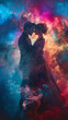 © Duka Mer - A couple dances under a colorful glow, surrounded by swirling smoke and vibrant colors.