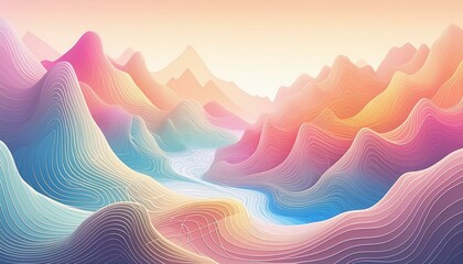 Wall Mural - Soft light colors form peaks and valleys in this backdrop or background that resembles a dynamic landscape.