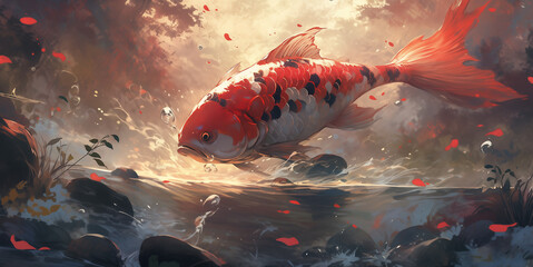 Fantastic and mysterious beautiful carp.