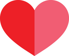 Poster - two piece heart icon in pink and red colors isolated on white background . half heart icon vector