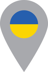 Poster - ukraine location pin icon . map location tag of ukraine flag isolated on white background . vector i
