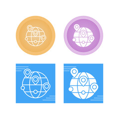 Sticker - Worldwide Location Vector Icon