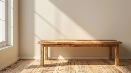Wall Mural - Montage wooden table in living room background