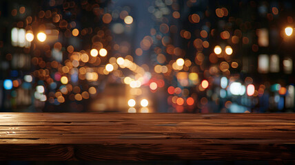 Canvas Print - top desk with blur restaurant background
