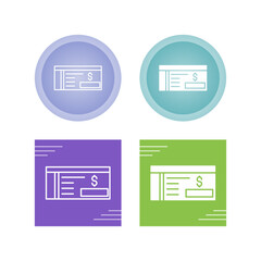 Sticker - Bank Check Vector Icon