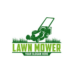 vector graphic of lawn care, landscape, grass concept logo design