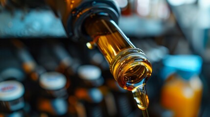 Aufkleber - A bottle of alcohol is pouring out of a bottle