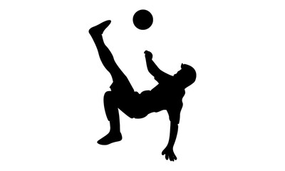 Wall Mural - silhouette of football player kicks the ball