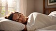 © giovanni - Woman Sleeping Peacefully in Sunlit Room with Glowing Skin