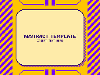 Poster - Bright Yellow and Purple colored Abstract Flat Frame Background, Pixel Art Style
