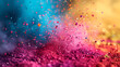 © MicroTech - Colored powder explosion on gradient dark background. Freeze motion.
