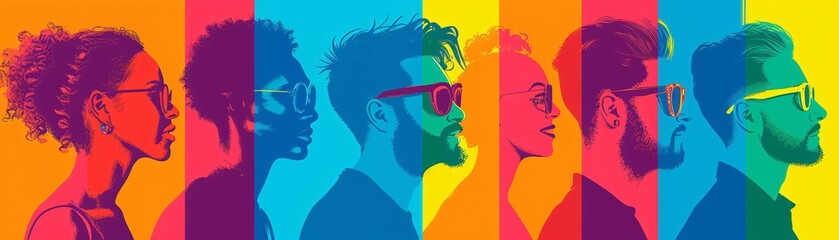 Poster - poster design for pride month celebration, vibrant and inclusive, showcasing diverse lgbtq community
