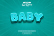 © Aziramada - baby with 3d blue editable text effect