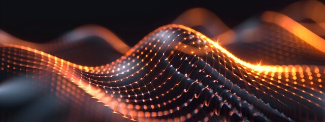 Poster - Captivating Cosine Wave Hypnotic Digital Animation of Oscillating Luminous Patterns
